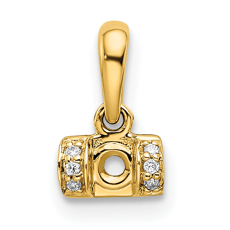 14k Yellow Gold Family Jewelry Diamond Semi-Set Pendant