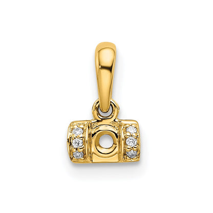 14K Yellow Gold Family Jewelry Geniune Stone & Diamond Set Pendant