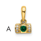 14k Yellow Gold Family Jewelry Diamond Semi-Set Pendant
