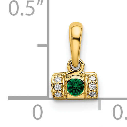 14k Yellow Gold Family Jewelry Diamond Semi-Set Pendant