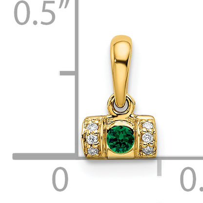 14k Yellow Gold Family Jewelry Diamond Semi-Set Pendant