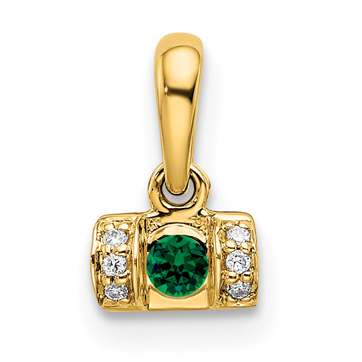 14k Yellow Gold Family Jewelry Diamond Semi-Set Pendant