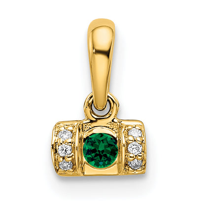 14k Yellow Gold Family Jewelry Diamond Semi-Set Pendant
