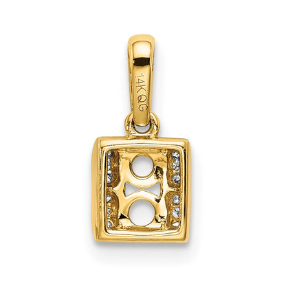 14K Yellow Gold Family Jewelry Geniune Stone & Diamond Set Pendant