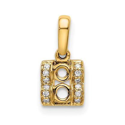 14k Yellow Gold 14K Family Jewelry Diamond Semi-Set Pendant