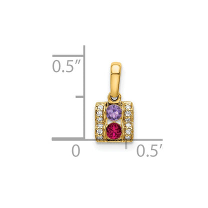14k Yellow Gold 14K Family Jewelry Diamond Semi-Set Pendant