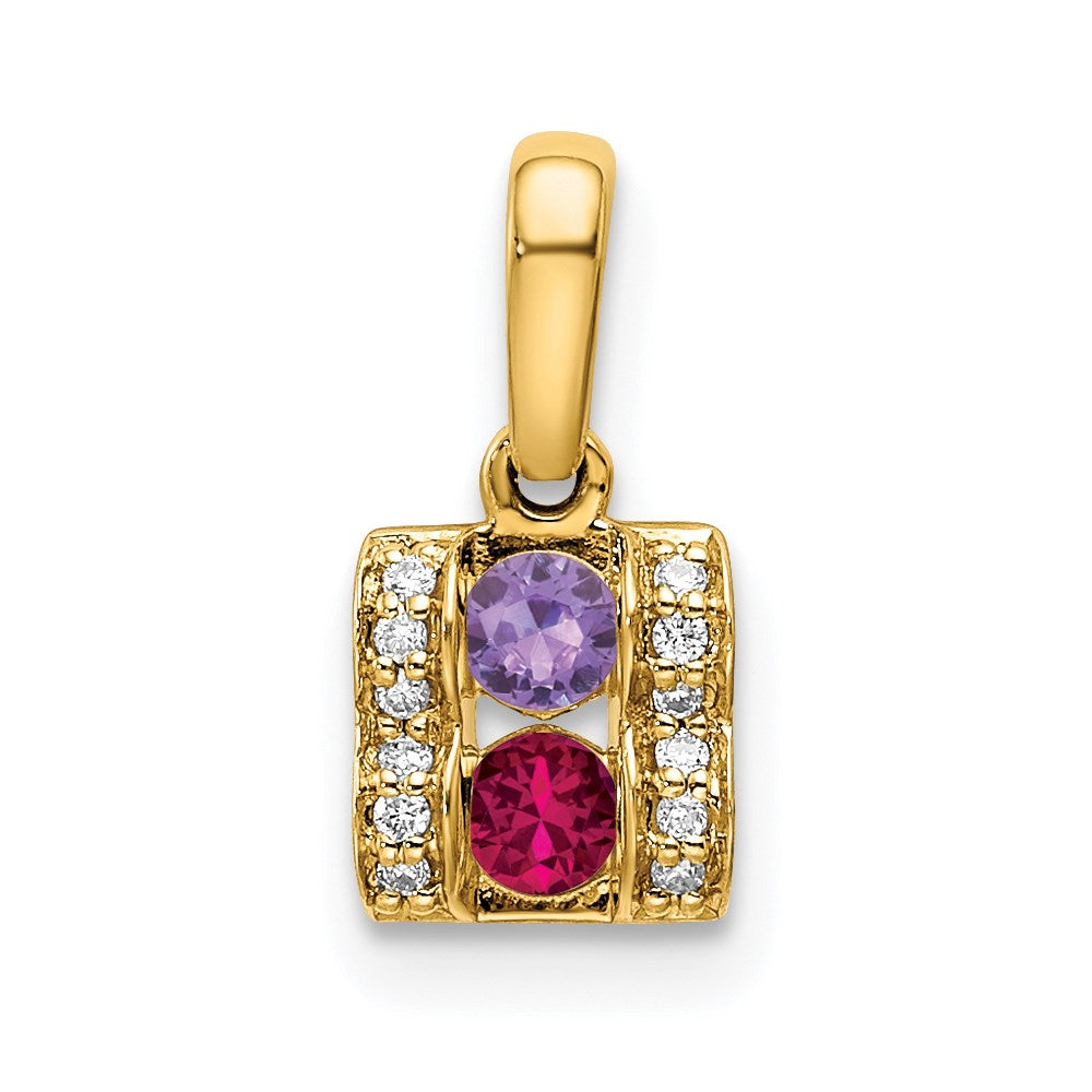14k Yellow Gold 14K Family Jewelry Diamond Semi-Set Pendant