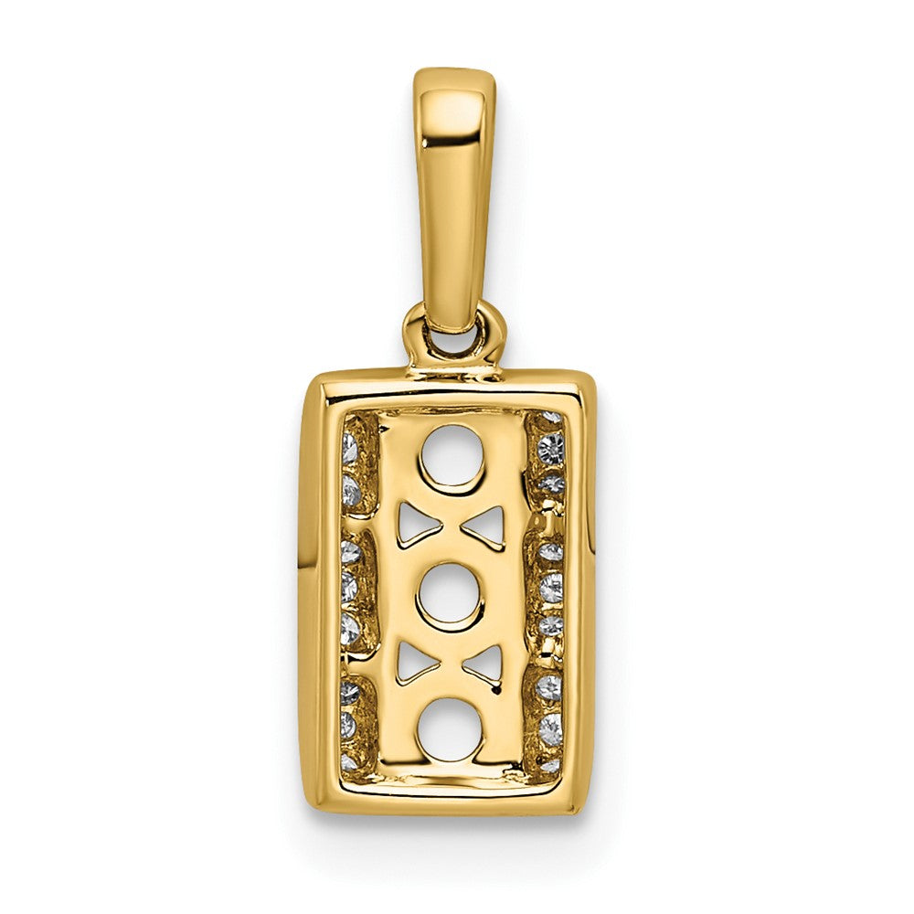14K Yellow Gold Family Jewelry Synthetic Stone & Diamond Set Pendant