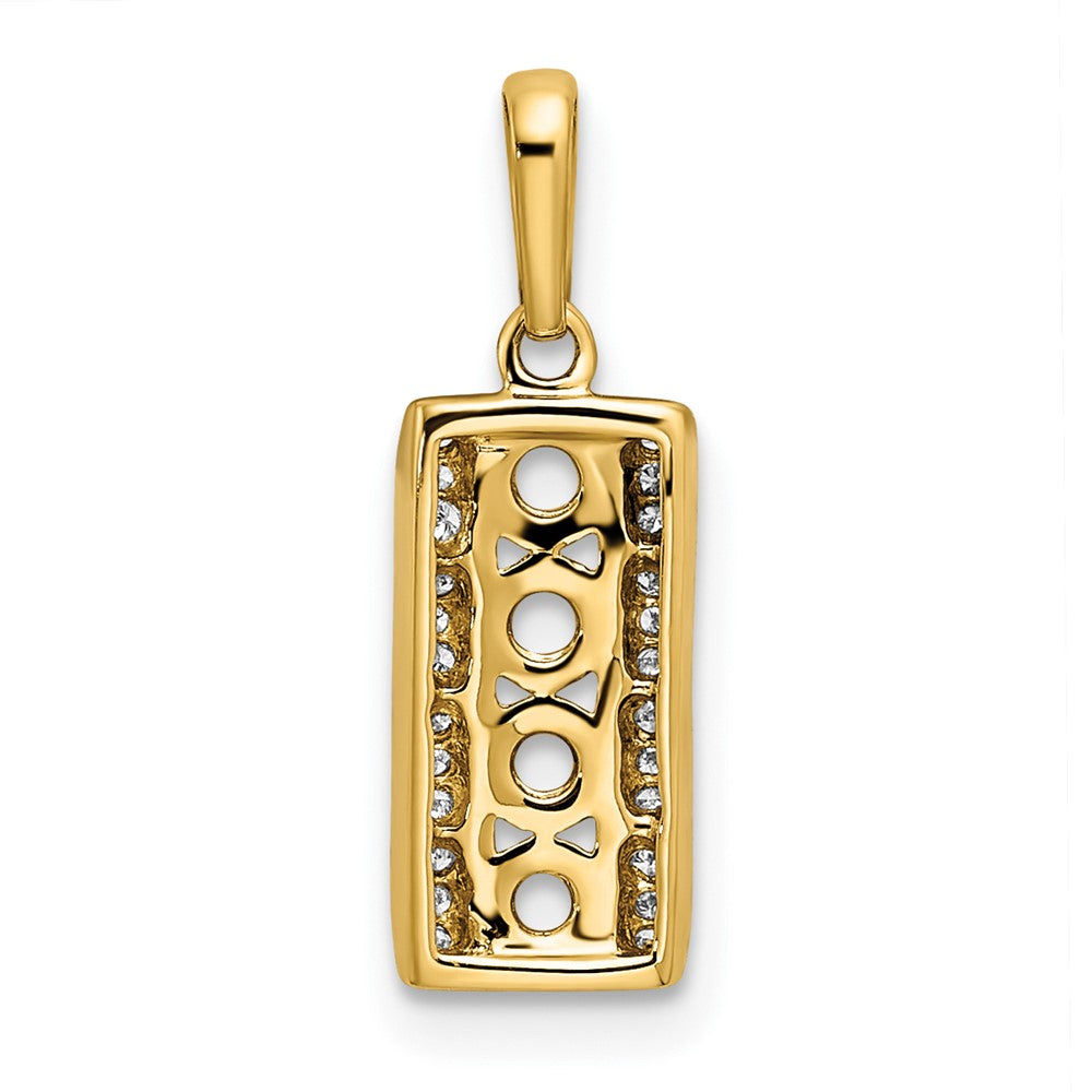 14K Yellow Gold Family Jewelry Geniune Stone & Diamond Set Pendant