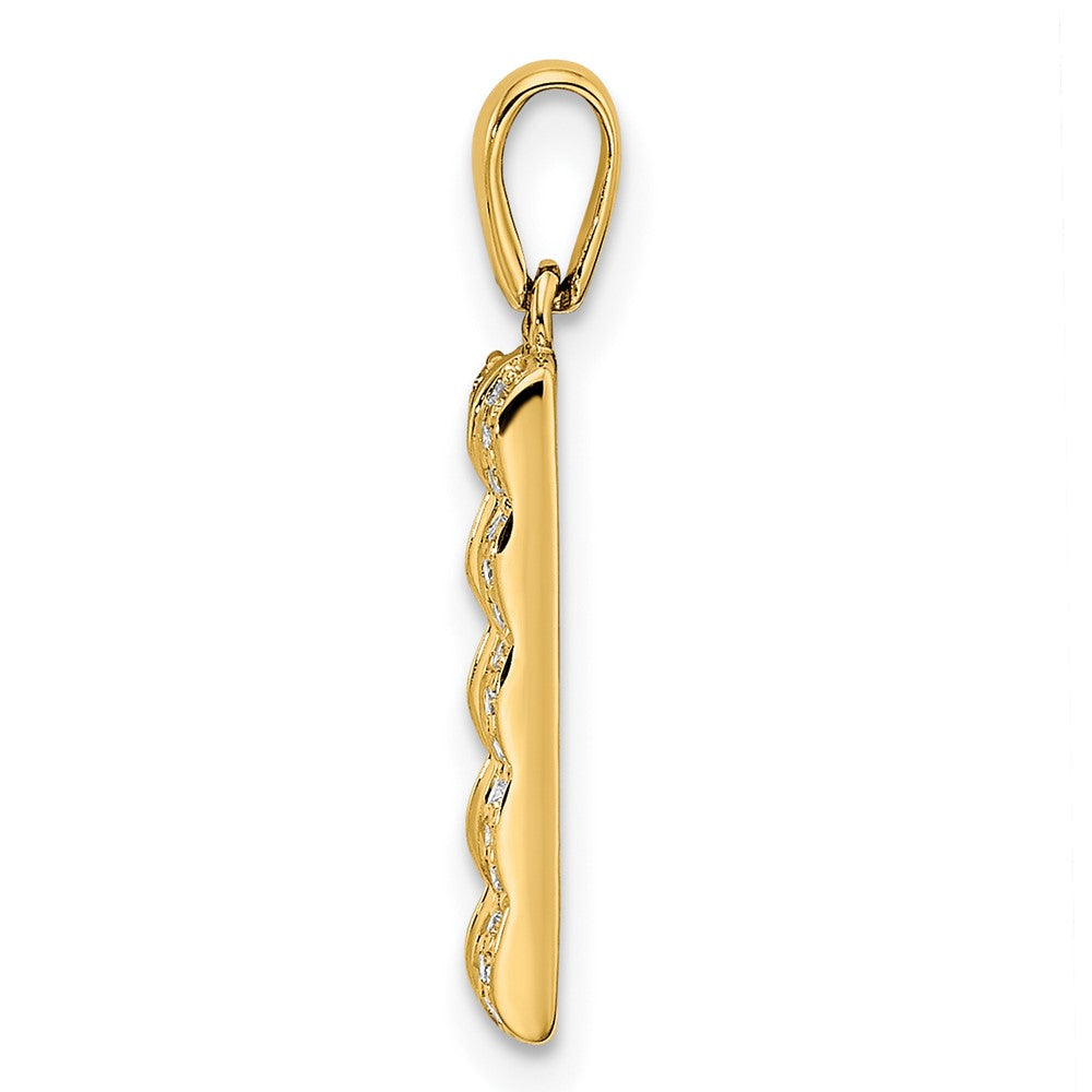 14K Yellow Gold Family Jewelry Synthetic Stone & Diamond Set Pendant