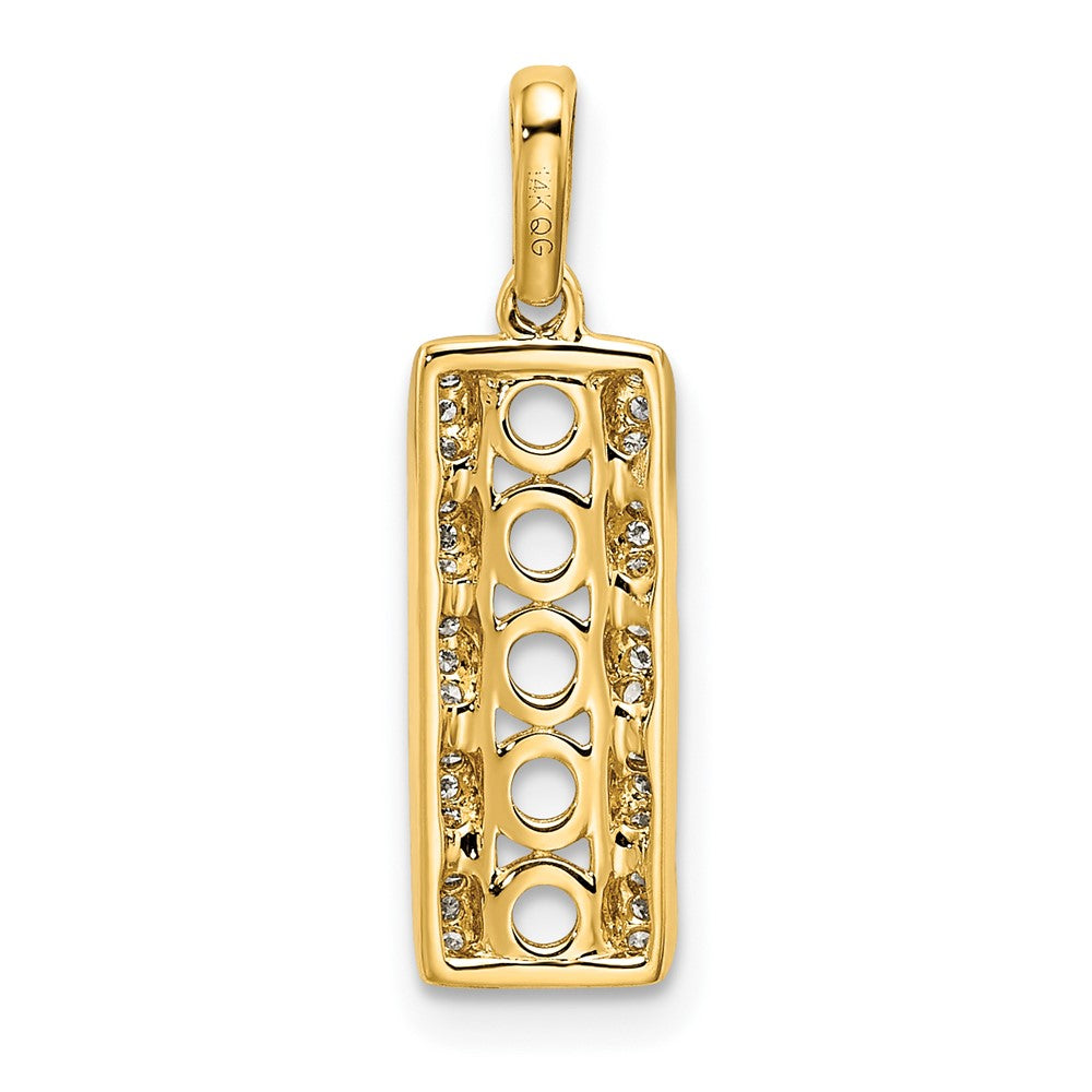 14K Yellow Gold Family Jewelry Geniune Stone & Diamond Set Pendant