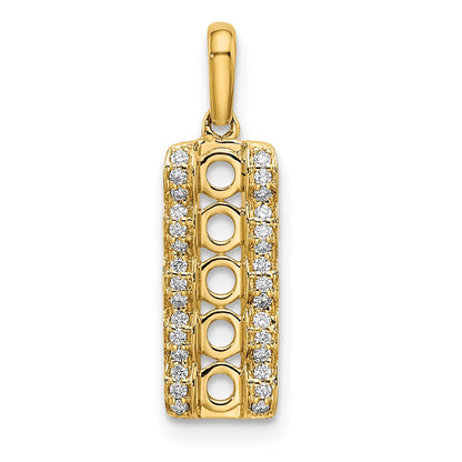 14K Yellow Gold Family Jewelry Synthetic Stone & Diamond Set Pendant