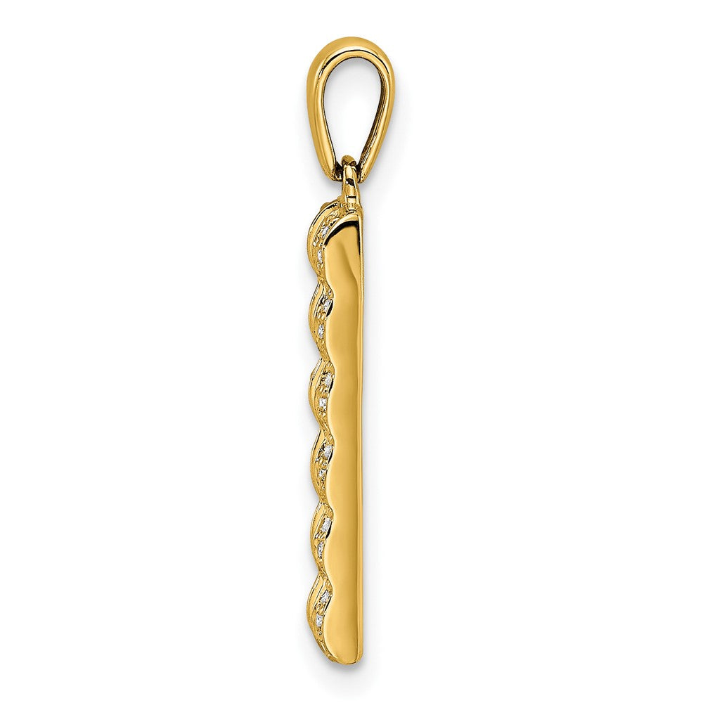 14K Yellow Gold Family Jewelry Synthetic Stone & Diamond Set Pendant