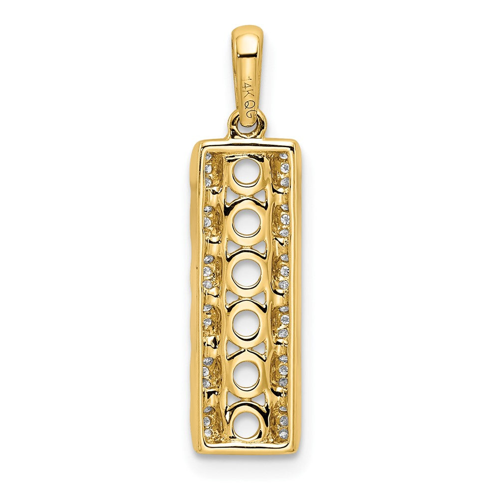 14K Yellow Gold Family Jewelry Synthetic Stone & Diamond Set Pendant