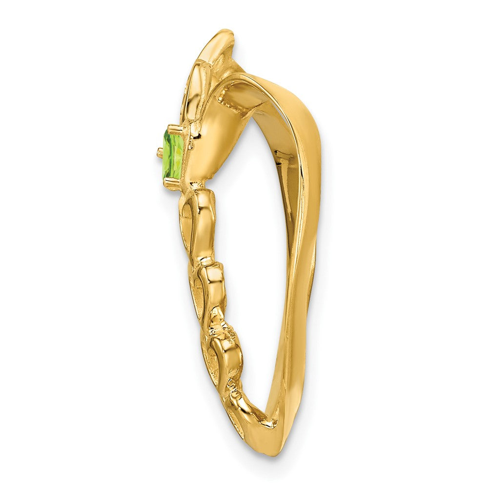 14K Yellow Gold Synthetic Diamond Family Heart Slide