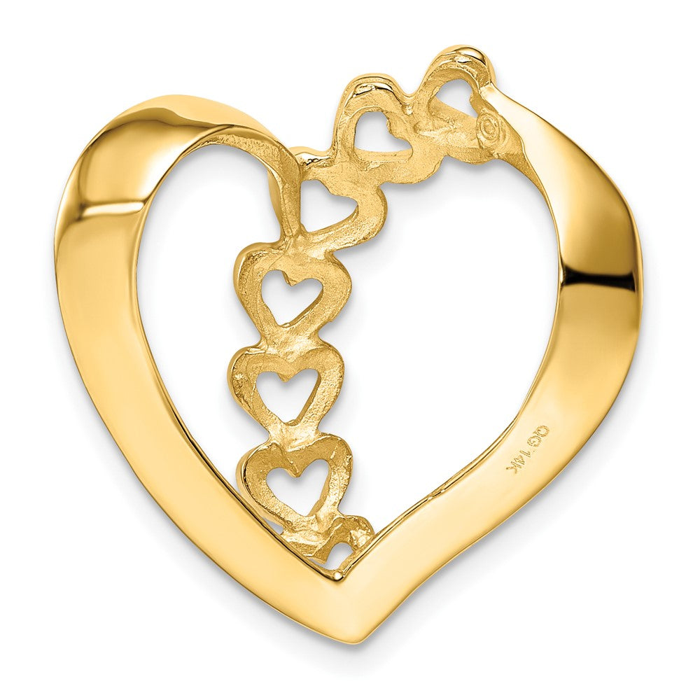 14K Yellow Gold Family Heart Slide