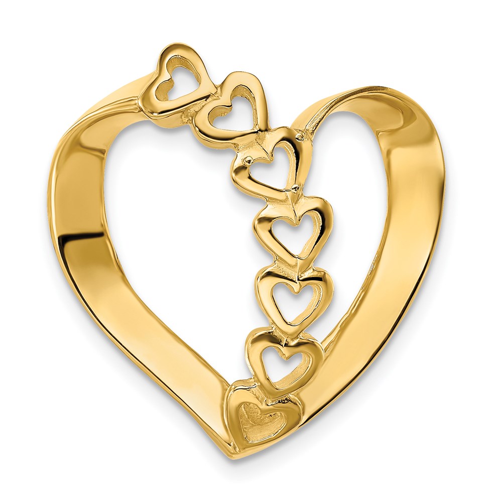 14K Yellow Gold Family Heart Slide
