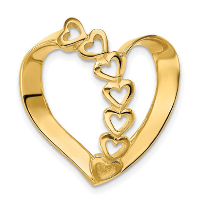 14K Yellow Gold Synthetic Diamond Family Heart Slide