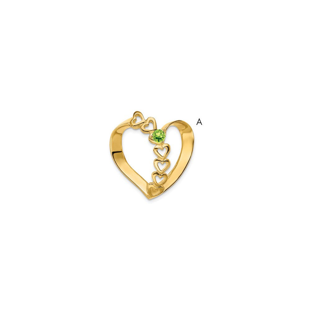 14K Yellow Gold Family Heart Slide
