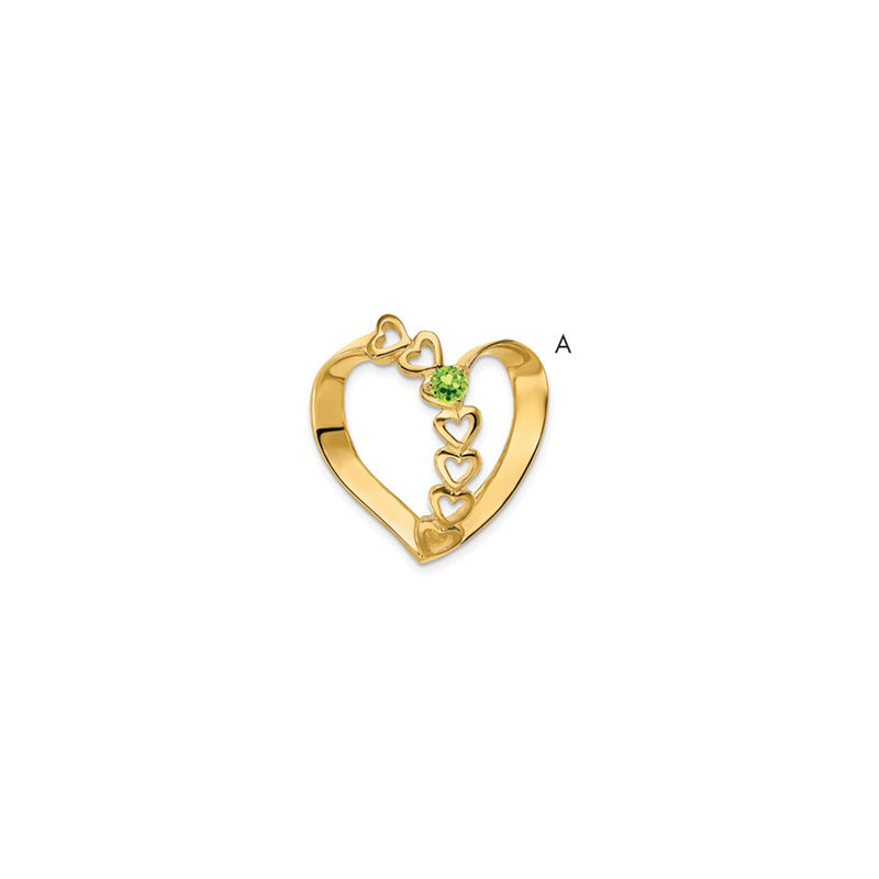 14K Yellow Gold Synthetic Diamond Family Heart Slide