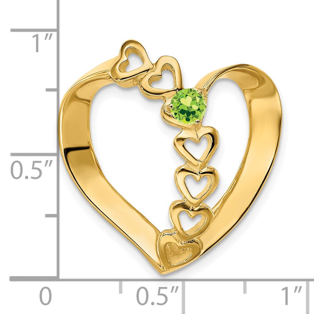 14K Yellow Gold Family Heart Slide