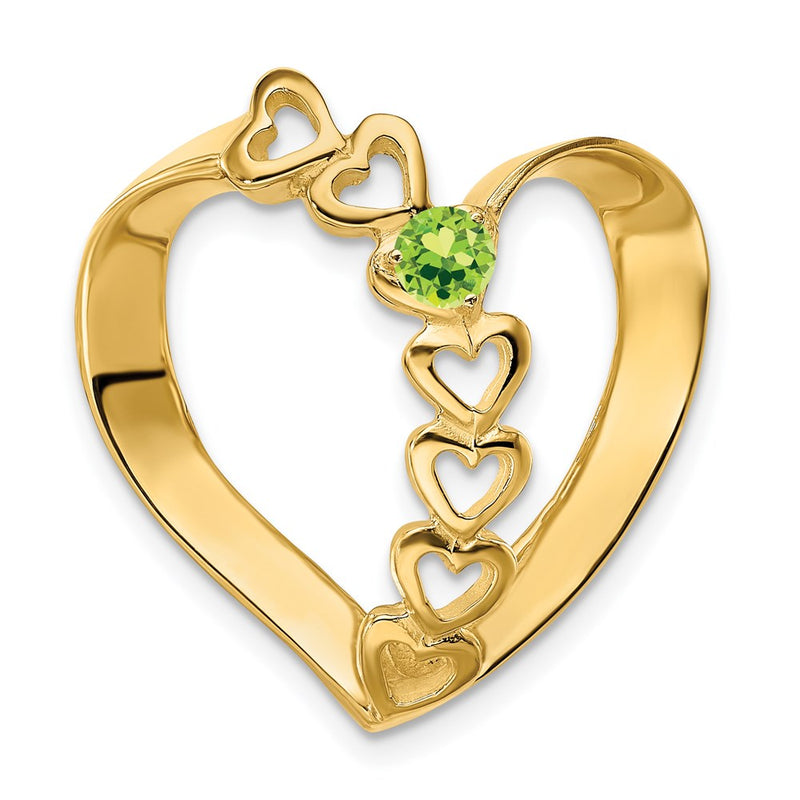14K Yellow Gold Family Heart Slide