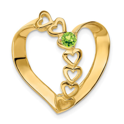 14K Yellow Gold Synthetic Diamond Family Heart Slide