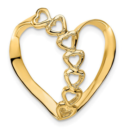 14K Yellow Gold Synthetic Diamond Family Heart Slide