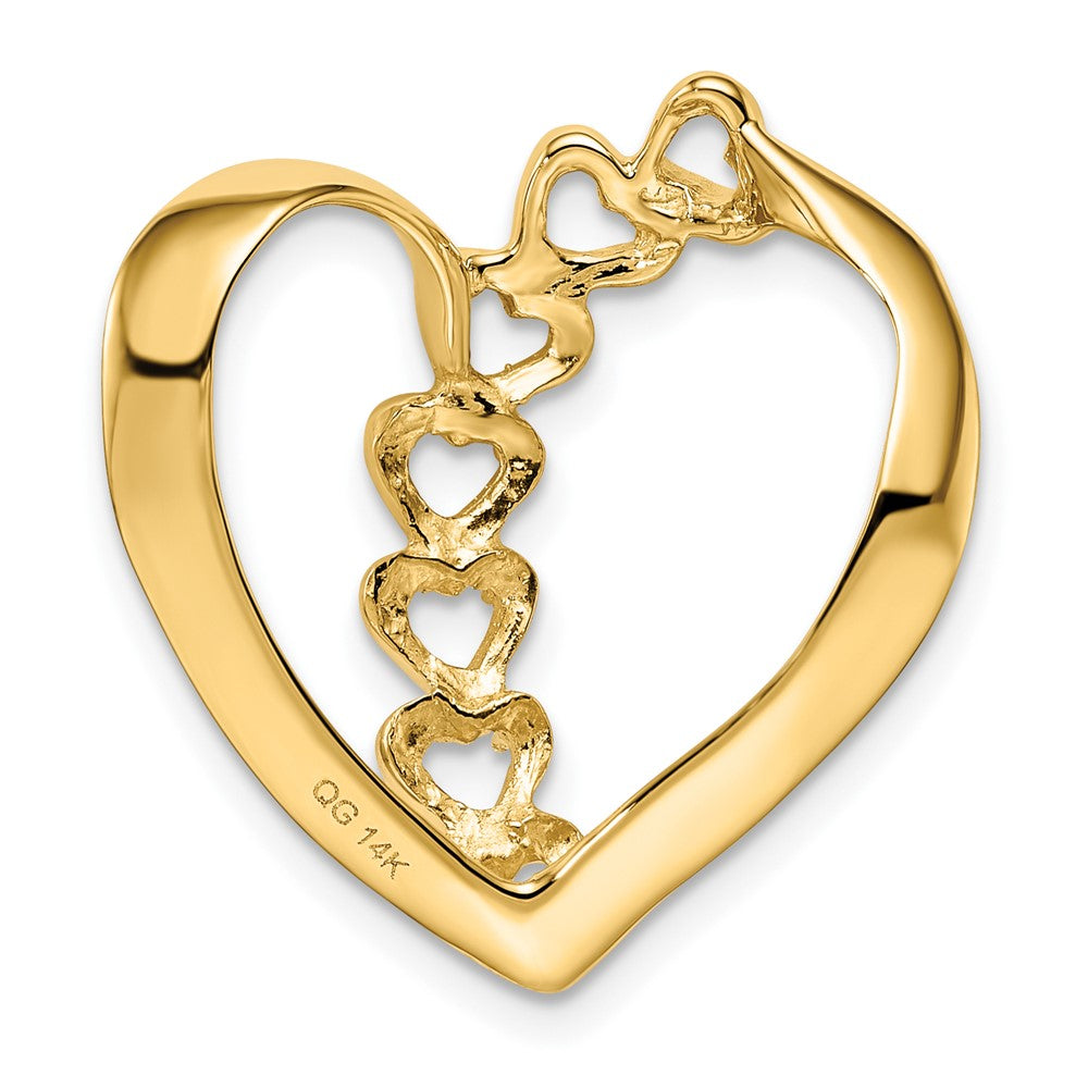 14K Yellow Gold Genuine 5 Stone Mother's Slide