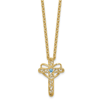 14K Yellow Gold 2mm Synthetic Family Jewelry Pendant