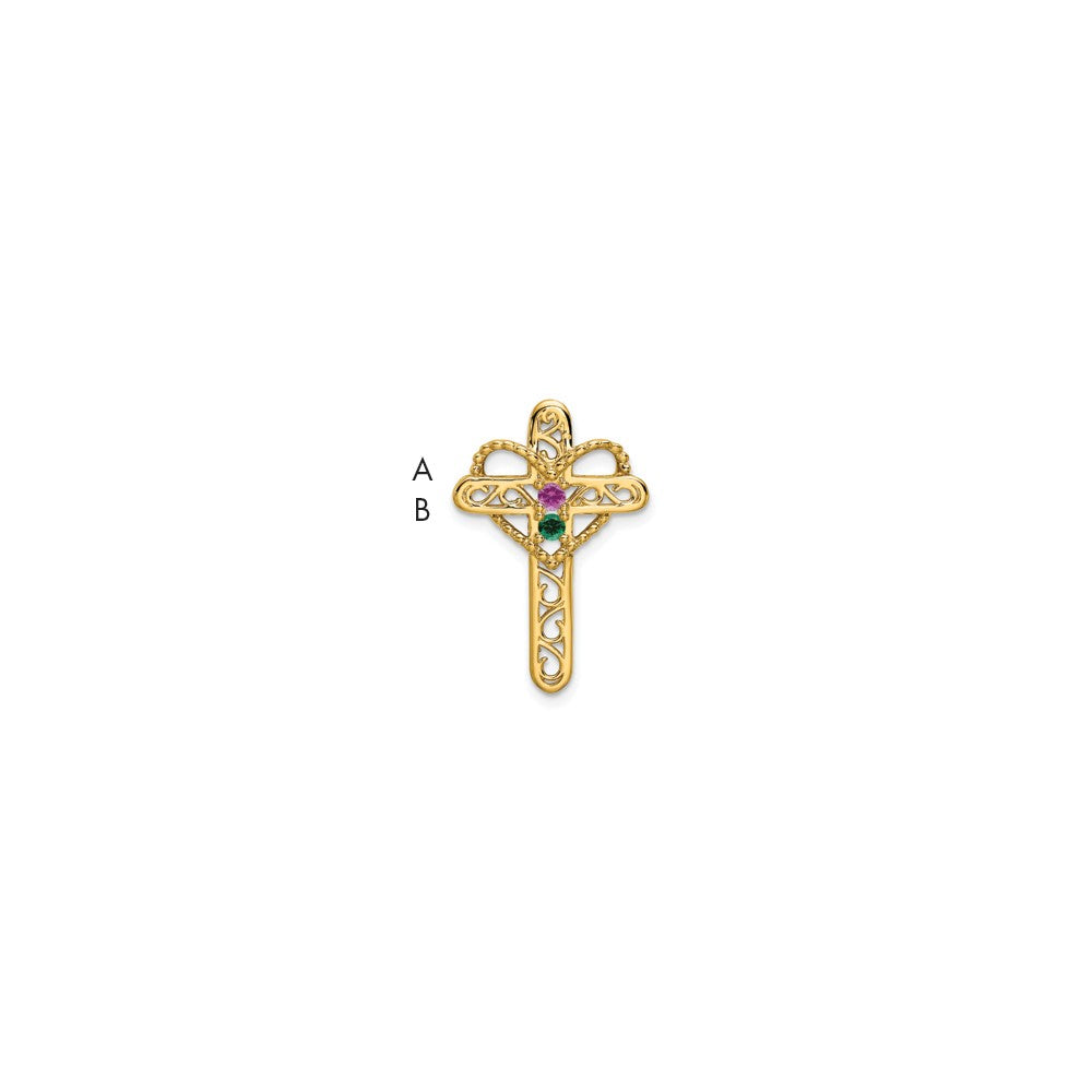 14K Yellow Gold Synthetic Diamond Family Jewelry Pendant