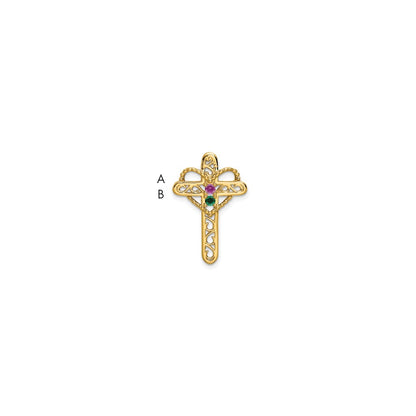 14K Yellow Gold Synthetic Diamond Family Jewelry Pendant