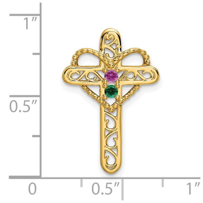 14K Yellow Gold Synthetic Diamond Family Jewelry Pendant