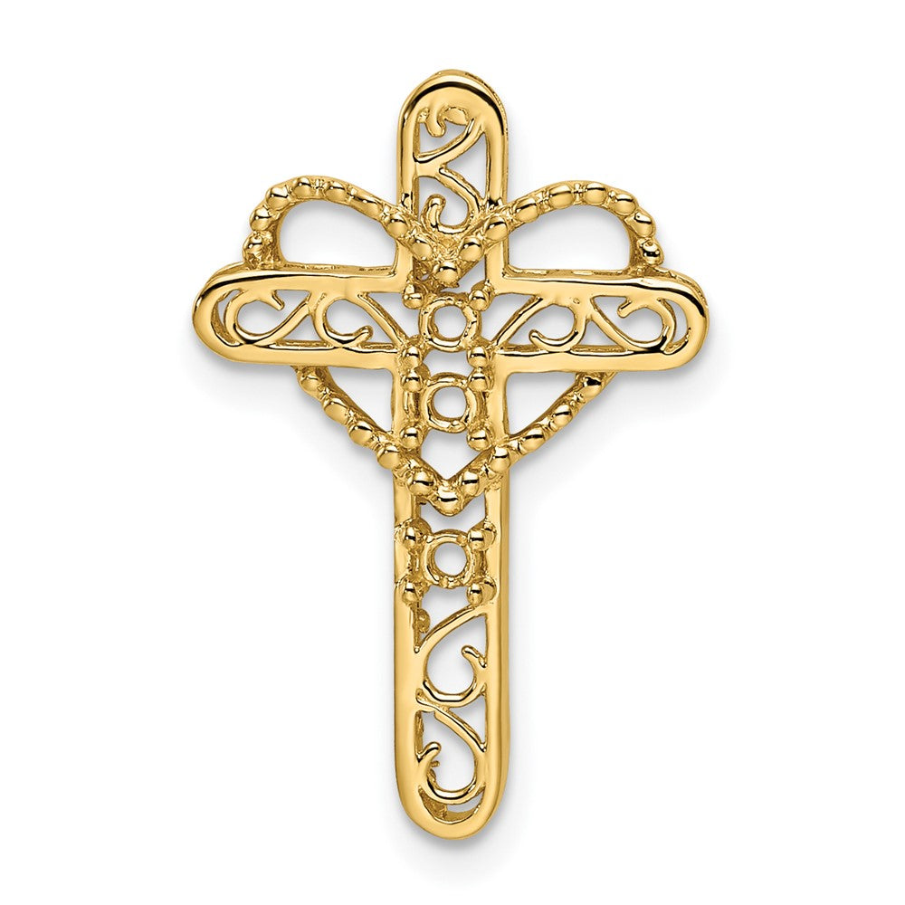 14K Yellow Gold Synthetic Diamond Family Jewelry Pendant