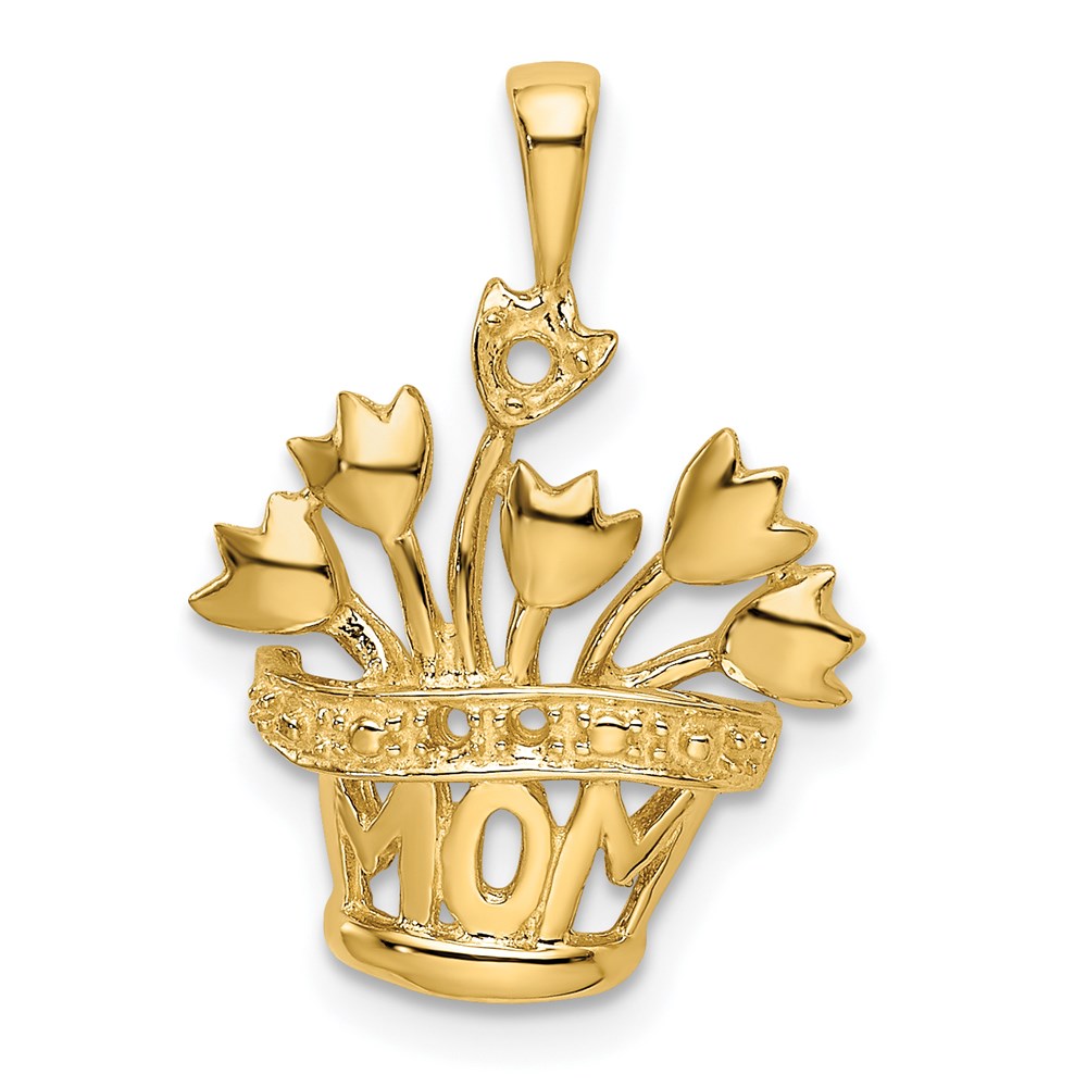14K Yellow Gold 2mm Synthetic Diamond Family Jewelry Pendant