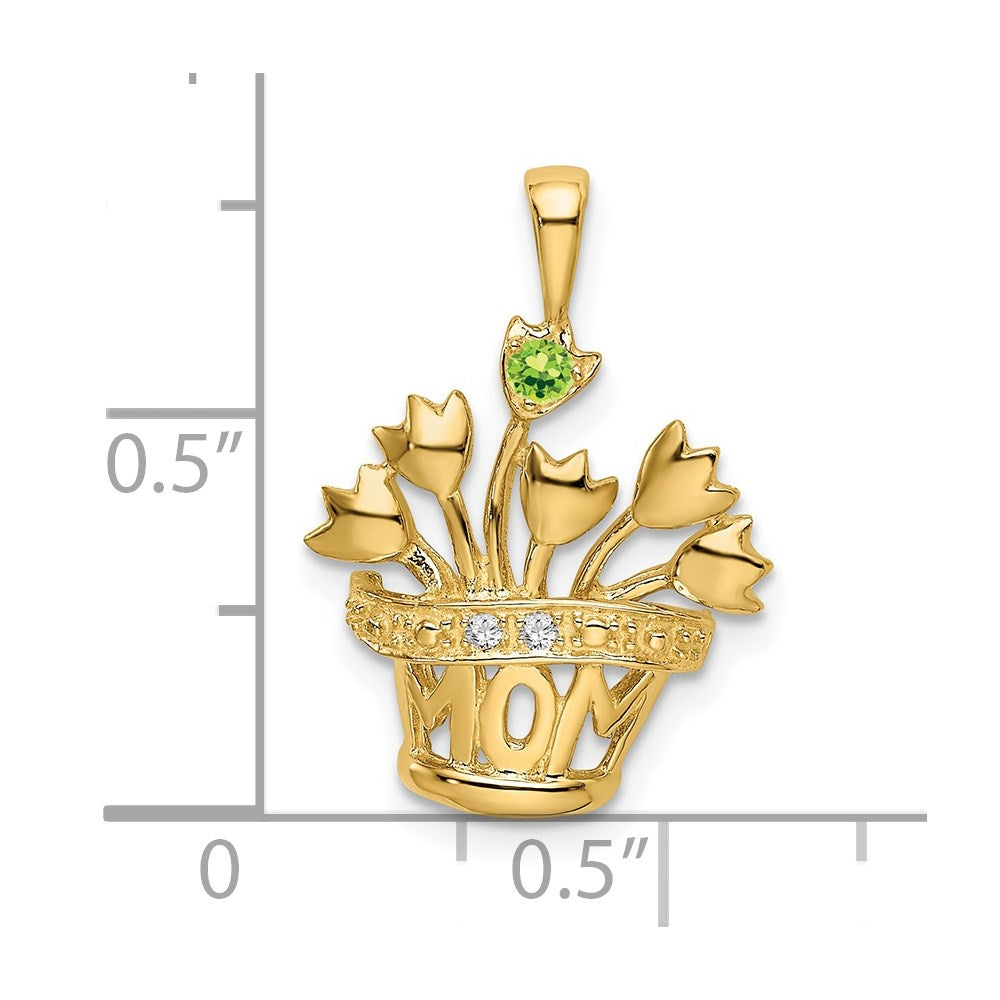 14k Genuine AAA Diamond Mother's Pendant