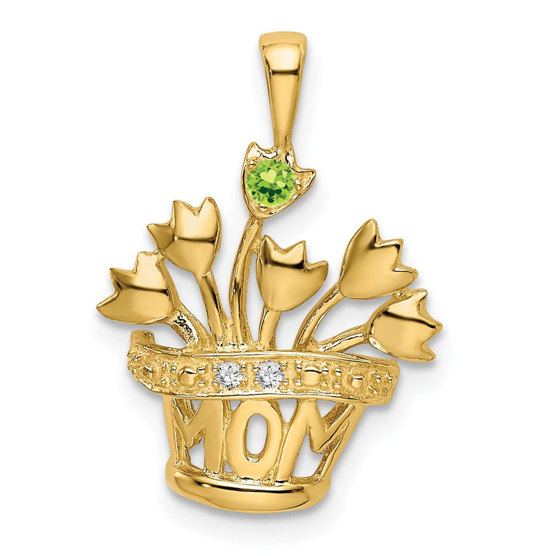 14k Genuine AA Diamond Mother's Pendant