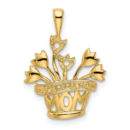 14k Genuine A Diamond Mother's Pendant
