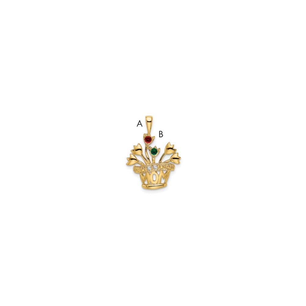 14k Genuine A Diamond Mother's Pendant