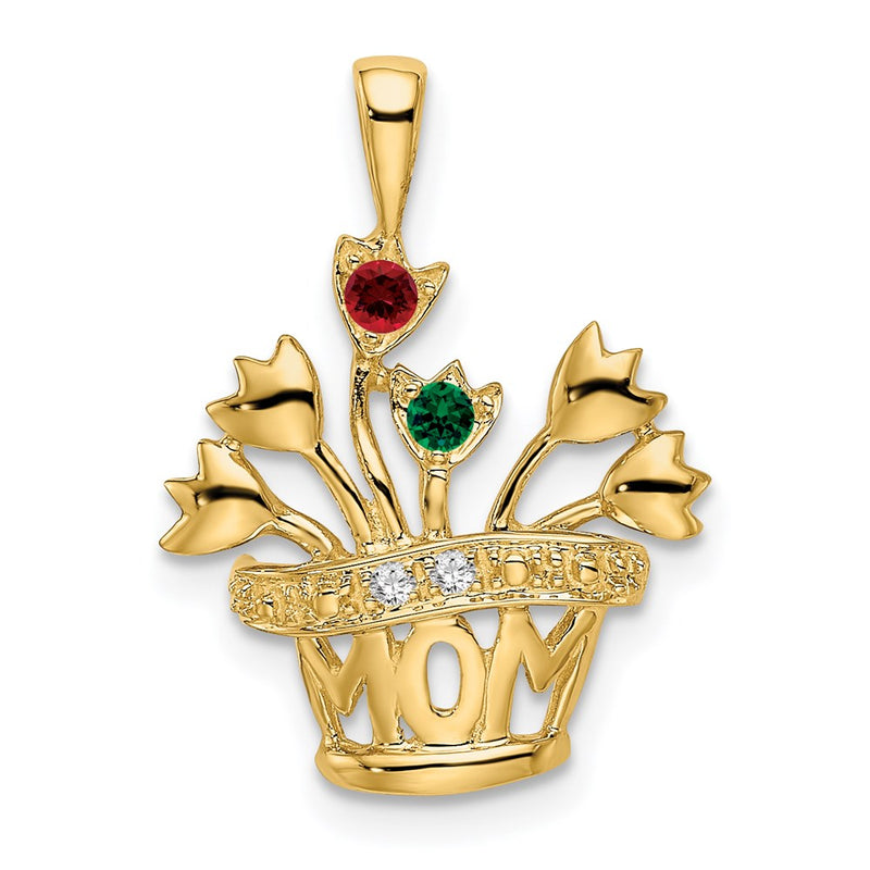 14k Genuine VS Diamond Mother's Pendant