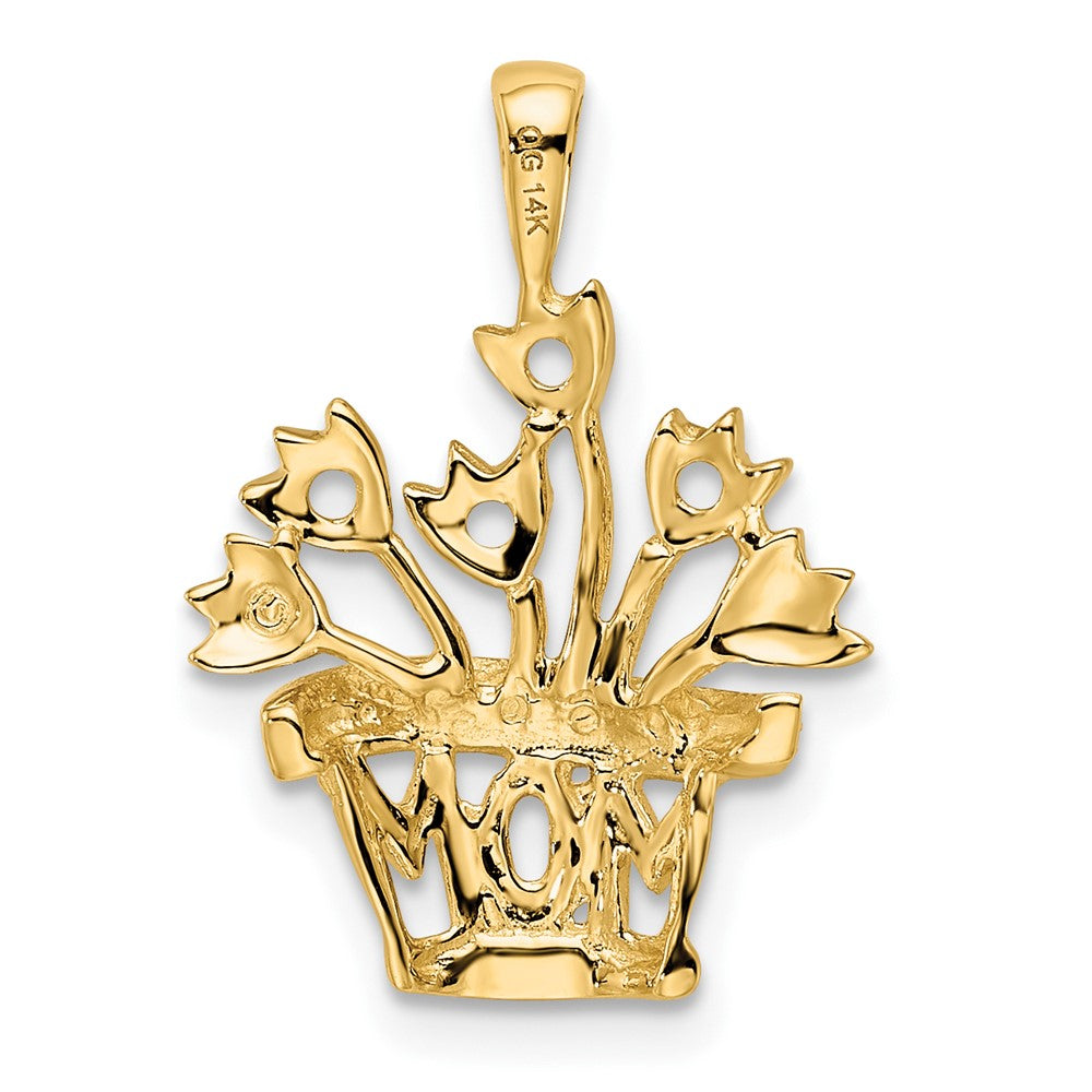 14K Yellow Gold 2mm Synthetic Diamond Family Jewelry Pendant