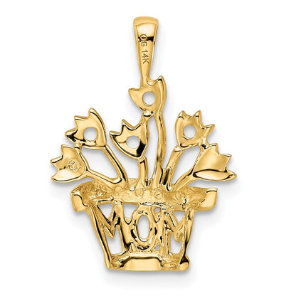 14K Yellow Gold 2mm Synthetic Diamond Family Jewelry Pendant