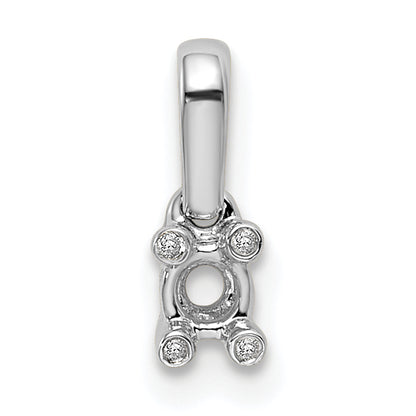 14k White Gold Family Jewelry Diamond Semi-Set Pendant
