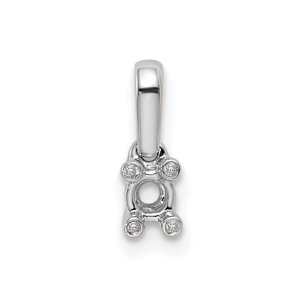 14K White Gold Family Jewelry Synthetic Stone & Diamond Set Pendant