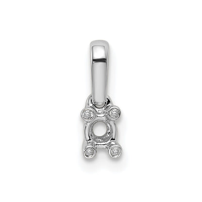 14K White Gold Family Jewelry Synthetic Stone & Diamond Set Pendant