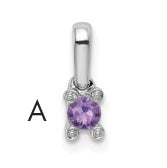 14k White Gold Family Jewelry Diamond Semi-Set Pendant