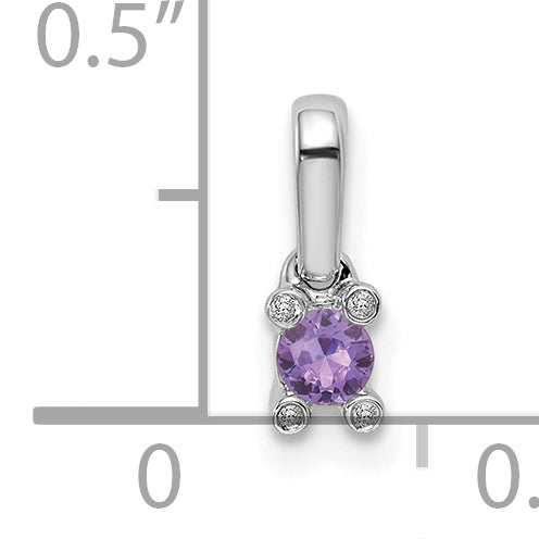 14k White Gold Family Jewelry Diamond Semi-Set Pendant