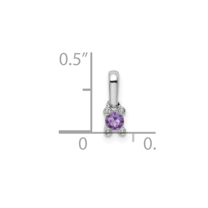 14K White Gold Family Jewelry Synthetic Stone & Diamond Set Pendant