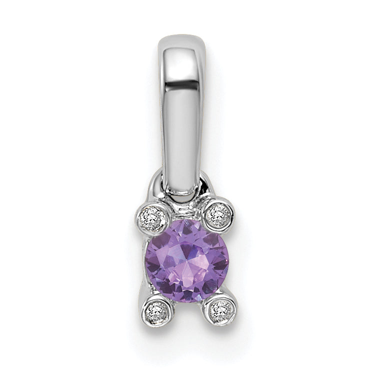 14k White Gold Family Jewelry Diamond Semi-Set Pendant