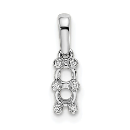 14K White Gold Family Jewelry Synthetic Stone & Diamond Set Pendant